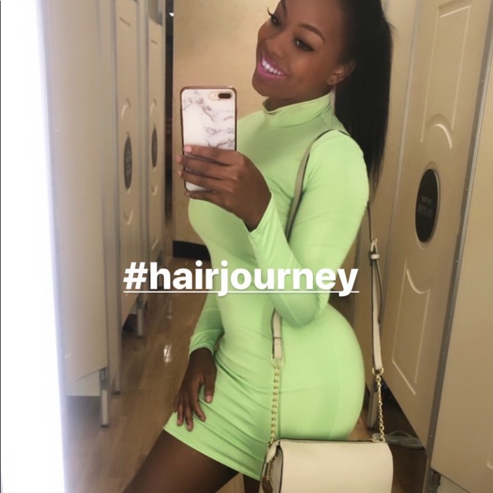 LIME GREEN BODY CON DRESS